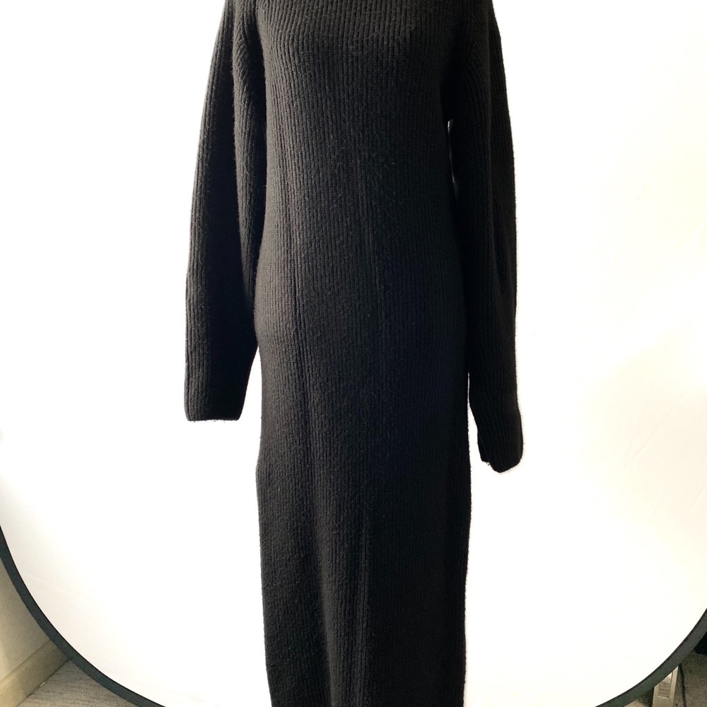 Zara woman xs black high neck turtlenck long sleeve knit sweater dress